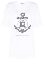 Kimhekim t-shirt en coton mélangé à imprimé ancre - Blanc