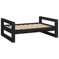 vidaXL Hondenmand 75,5x55,5x28 cm massief grenenhout zwart, hondenbed, puppybed, hondenbedden, puppymand, huisdierenmand, puppymanden, puppybedden