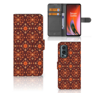 OnePlus Nord 2 5G Telefoon Hoesje Batik Brown