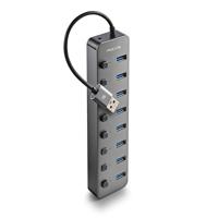 NGS IHUB 8 - USB 3.0 Hub met 8 poorten, onafhankelijke schakelaar, hoge snelheid 5 Gbps, compatibel met pc en Mac, inclusief 5V/3A-voeding, draagbaar en compact ontwerp