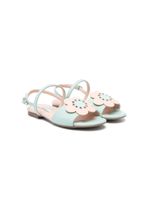 Stella McCartney Kids sandales en cuir à fleurs appliquées - Vert