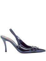 Diesel escarpins D-Venus 80 mm en cuir - Bleu