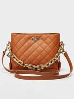 Elegant Embossed Leather Chain Handbag Messenger Bag Urban Ladies