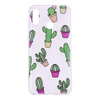 Shop4 - Samsung Galaxy M20 Hoesje - Zachte Back Case Cactussen Transparant