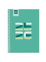 Finocam - Kalender Cool 2025/2026, weekoverzicht, landschapsformaat, september 2025 - juni 2026 (onderwijsjaar), juli en augustus als overzicht, groen, Spaans