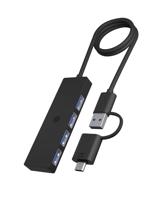 ICY BOX USB 3.0 HUB (4-in-1) met 4X USB-A-poorten, USB-verdeler, USB-C & USB-A-aansluiting, splitter, meervoudige stekker, IB-HUB1424-C3