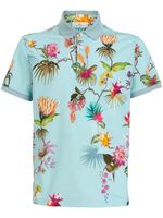 ETRO polo en coton à fleurs - Bleu