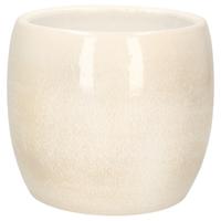 Mica Decorations Bloempot - beige - keramiek - 16 x 14 cm - thumbnail