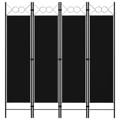 vidaXL Kamerscherm met 4 panelen 160x180 cm zwart vidaXL Kamerscherm met 4 panelen 160x180 cm zwart