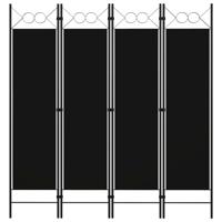 vidaXL Kamerscherm met 4 panelen 160x180 cm zwart