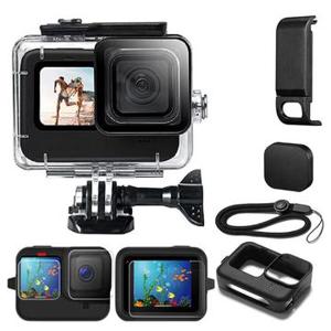 GoPro Hero 9/10/11 Waterdichte hoes W. Siliconen hoes / screenprotector / batterijhouder - Helder