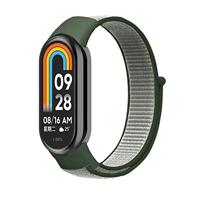 By Qubix - Sport loop nylon bandje - Groen - Compatible met Xiaomi Smart Band 8 & 9 - Compatible Xiaomi bandje