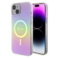 iPhone 15 Guess IML Iridescent Script Mag hoesje - Roze - thumbnail