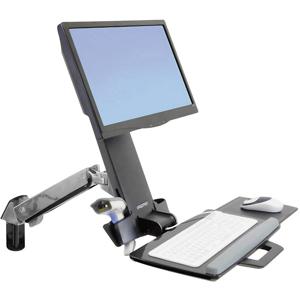 Ergotron StyleView Sit-Stand Combo Arm Monitor-wandbeugel 1-voudig 25,4 cm (10) - 61,0 cm (24) Zwart Toetsenbordhouder, Kantelbaar, Zwenkbaar, Roteerbaar