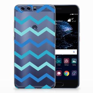 Huawei P10 Plus TPU bumper Zigzag Blauw