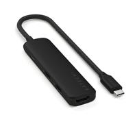 SATECHI Hub USB C 6-in-1 Slim Plus, Adapter Met HDMI 4K, PD-Lading 100W, 2 USB-A-Poorten, Micro/SD Kaartlezer, Voor MacBook, Windows En Apparaten Met Type-C Technologie, Zwart
