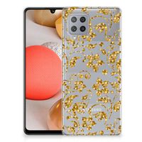 Samsung Galaxy A42 TPU Case Gouden Bloemen