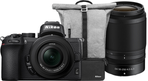 Nikon Z50 + 16-50mm f/3.5-6.3 + 50-250mm f/4.5-6.3