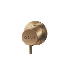 Inbouwkraan Qisani Flow Thermostatisch 1-weg Rond Geborsteld Goud