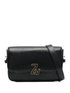 Zadig&Voltaire sac porté épaule en cuir à plaque logo - Noir