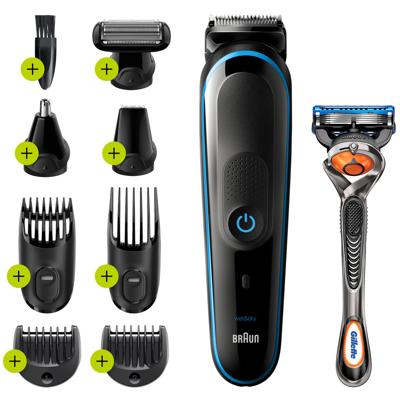Braun All-in-one MGK5280 9-in-1 Trimmer, Baardtrimmer Voor Mannen, Bodygroomer En Haartrimmer, Zwart/Blauw Braun All-in-one MGK5280 9-in-1 Trimmer, Baardtrimmer Voor Mannen, Bodygroomer En Haartrimmer, Zwart/Blauw
