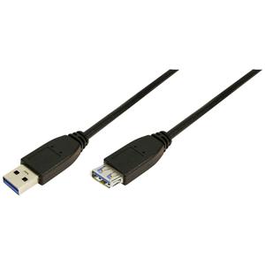 LogiLink USB-kabel USB 3.2 Gen1 (USB 3.0 / USB 3.1 Gen1) USB-A stekker, USB-A bus 2.00 m Zwart CU0042