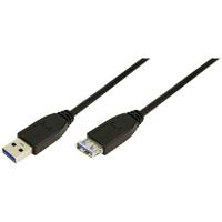 LogiLink USB-kabel USB 3.2 Gen1 (USB 3.0 / USB 3.1 Gen1) USB-A stekker, USB-A bus 2.00 m Zwart CU0042 - thumbnail