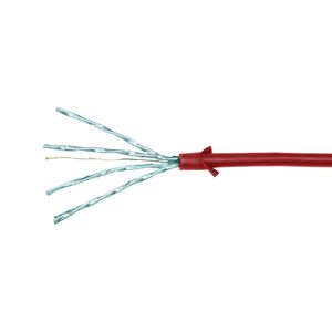 LogiLink CQ9064S RJ45 Netwerkkabel, patchkabel CAT 6A U/FTP 3.00 m Rood Extreem dun, Vlambestendig, Flexibel, Folie afscherming, Halogeenvrij, Snagless,