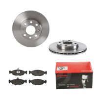 Remmenset, remschijf BREMBO, Remschijftype: Binnen geventileerd, Inbouwplaats: Vooras, u.a. für Opel, Vauxhall