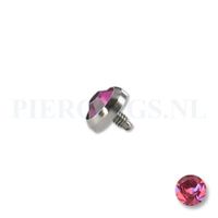 Dermal balletje 1.2 mm flat disc roze 4 mm