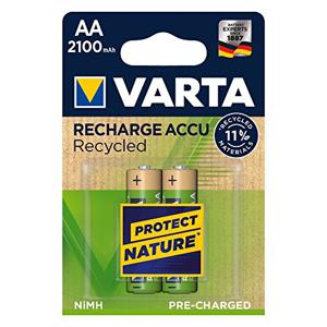 Varta Recycled AA 2100mAh Nikkel-Metaalhydride (NiMH) 2100mAh 1.2V oplaadbare batterij/accu