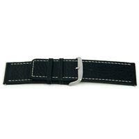 Horlogeband Universeel L125 Leder Zwart 30mm - thumbnail