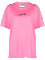 Moschino t-shirt en coton à logo brodé - Rose - thumbnail