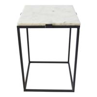 LOFT42 Marble Bijzettafel Vierkant Wit - Metaal - Marmer - 32x32x46