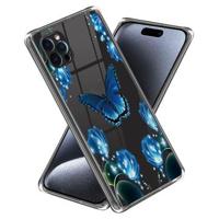 iPhone 15 Pro Stijlvolle Ultradunne TPU Hoesje - Vlinder en Bloemen