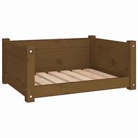 vidaXL Hondenmand 65,5x50,5x28 cm massief grenenhout honingbruin, hondenbed, puppybed, hondenbedden, puppymand, huisdierenmand, puppymanden