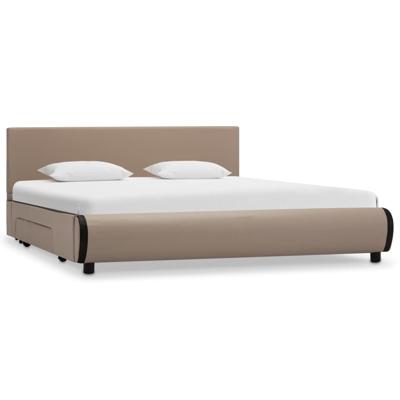 vidaXL Bedframe met lades kunstleer cappuccino 140x200 cm vidaXL Bedframe met lades kunstleer cappuccino 140x200 cm