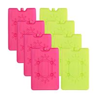 Voordeelset van 8x koelelementen groen/roze 200 ML en 11 x 16 cm - thumbnail