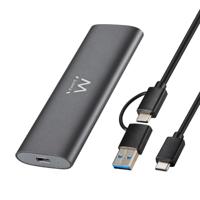Ewent Externe USB 3.2 Gen2 Behuizing voor M.2 NVMe PCIe SSD, Aluminium Adapter Harde Schijf Behuizing, ondersteunt Key M 2230-2280,snelheid tot 10 Gbps, schroefloos, compatibel met USB-C/A, UASP&TRIM