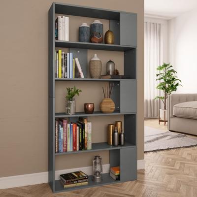vidaXL Boekenkast/kamerscherm 80x24x159 cm spaanplaat grijs