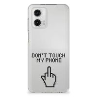 Motorola Moto G73 Silicone-hoesje Finger Don't Touch My Phone