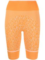 adidas by Stella McCartney short cycliste à imprimé léopard - Orange