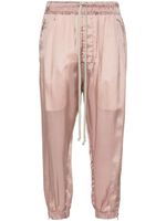 Rick Owens pantalon de jogging court à lien de resserrage - Rose