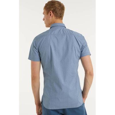 BOSS Casual slim fit overhemd Magneton met all over print blauw BOSS Casual slim fit overhemd Magneton met all over print blauw