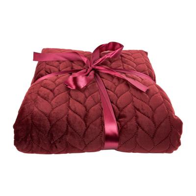 Plaid gestanst - bordeauxrood - 130x170 cm Plaid gestanst - bordeauxrood - 130x170 cm