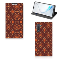 Samsung Galaxy Note 10 Hoesje met Magneet Batik Brown