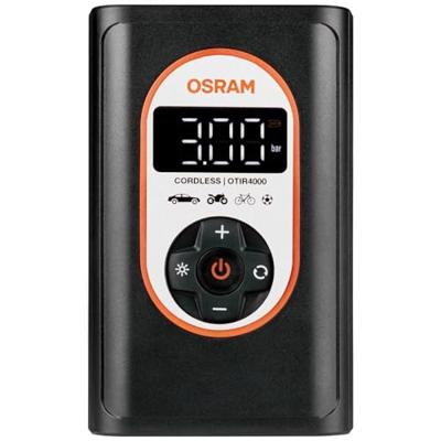 OSRAM TYREinflate 4000, oplaadbare en draadloze bandenpomp, programmeerbare digitale luchtcompressor met automatische stop en LED-verlichting, stroomaansluiting via 12V-aansluiting