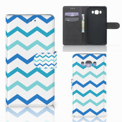 Samsung Galaxy J7 2016 Telefoon Hoesje Zigzag Blauw Samsung Galaxy J7 2016 Telefoon Hoesje Zigzag Blauw
