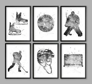 Affiches - Hockeyhelm en Schaatsen / Set van 6