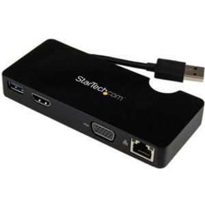 StarTech.com Universeel USB 3.0 mini docking station voor laptops met HDMI of VGA, gigabit Ethernet,